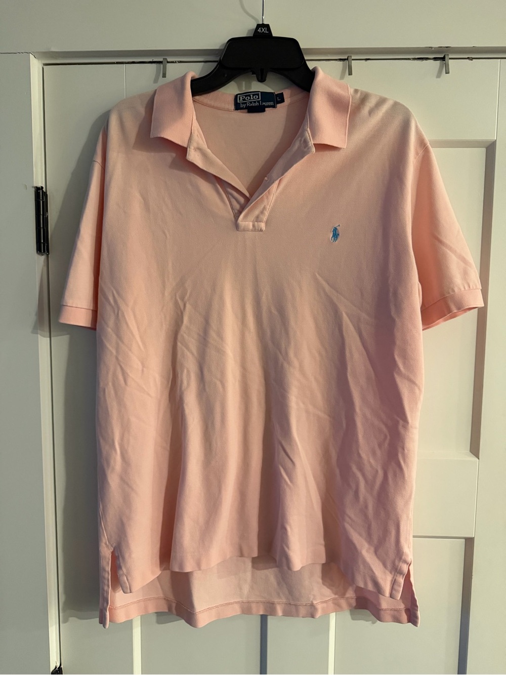 Ralph Lauren Men’s Light Pink Polo Shirt with Blue Pony